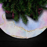 Saia Para Árvore De Natal De Poliéster Agato de Pastel bonito | Vidro Dourado<br><div class="desc">Pedra de agata matizada, bela e sofisticada, em pastéis macios com folhas metálicas falsas e veias-reluzentes numa paleta sutil e mármore. Este magnífico gradiente feminino pintado à mão adiciona a perfeita pop de cor. Da coleção "Modern Watercolor Marbles", esta design apresenta espirais de abstrato fluido que criam um padrão legal...</div>