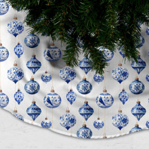 Saia Para Árvore De Natal De Poliéster Aguinaldo de Pé de Árvore de Natal em Azul Chinois