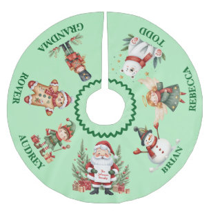 Saia Para Árvore De Natal De Poliéster Alegre Tapete de Natal com Nomes