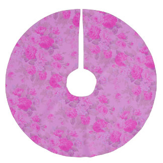 Saia Para Árvore De Natal De Poliéster Algodão doce Roxo e Rosa Natal