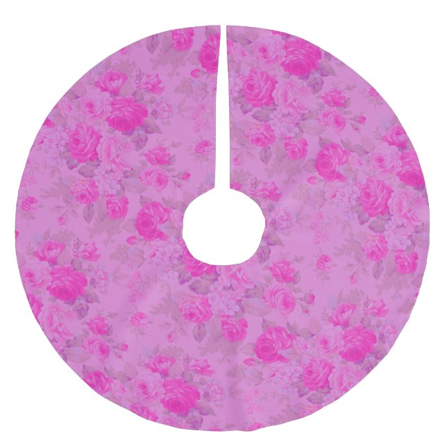 Saia Para Árvore De Natal De Poliéster Algodão doce Roxo e Rosa Natal (Frente)