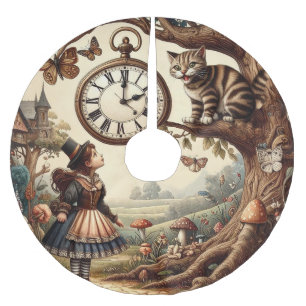 Saia Para Árvore De Natal De Poliéster Alice & Gato de Cheshire: Fantasia Caprichosa do P