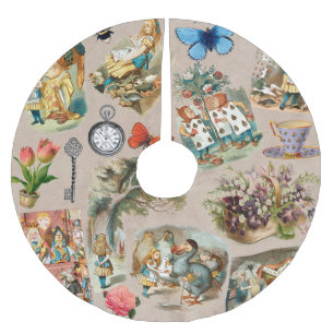 Saia Para Árvore De Natal De Poliéster Alice no País das Maravilhas Cheshire Cat Caracter