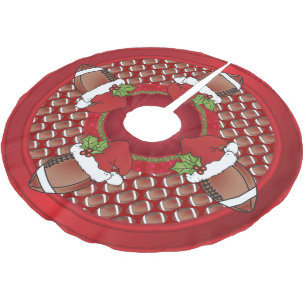 Saia Para Árvore De Natal De Poliéster Amantes do futebol do Feliz Natal