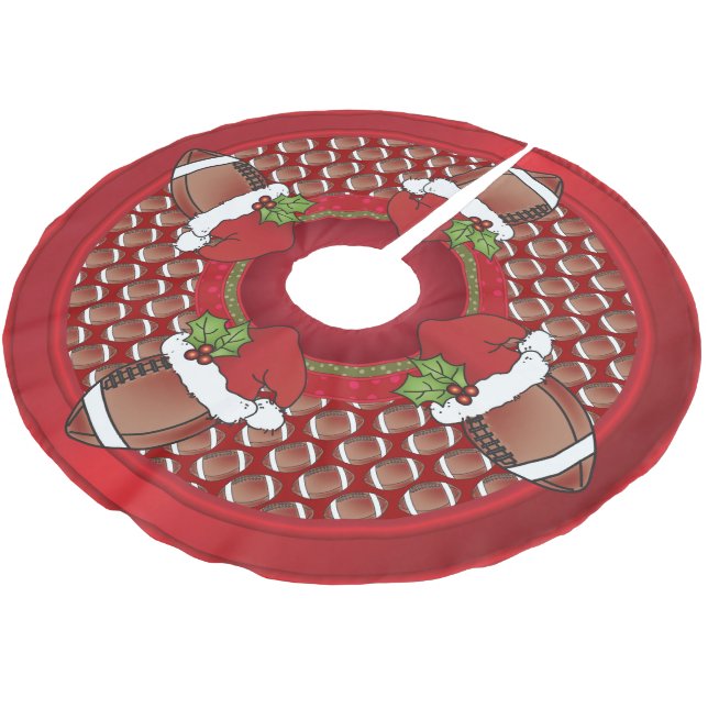 Saia Para Árvore De Natal De Poliéster Amantes do futebol do Feliz Natal (Inclinado)