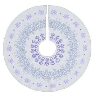 Saia Para Árvore De Natal De Poliéster Anel Azul Flocos de Neve