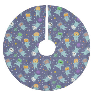 Saia Para Árvore De Natal De Poliéster Animais Cachorros Astronautas Pincelados Esqui de 