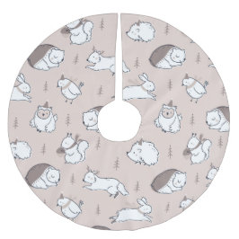 Saia Para Árvore De Natal De Poliéster Animais florestais dinamarqueses Acessórios de árv