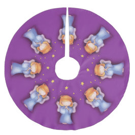 Saia Para Árvore De Natal De Poliéster Anjo de Natal rezando árvore de natal roxa