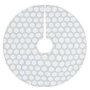 Saia Para Árvore De Natal De Poliéster Apicultor de Padrão Neutro de Honeycomb Taupe