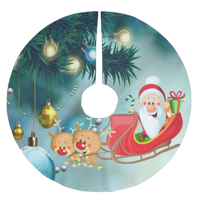 Saia Para Árvore De Natal De Poliéster Apoio de árvore de Natal (Frente)