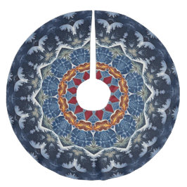 Saia Para Árvore De Natal De Poliéster Apoio de árvore de Natal decorativo azul