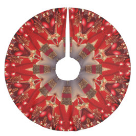 Saia Para Árvore De Natal De Poliéster Apoio de árvore de Natal decorativo vermelho