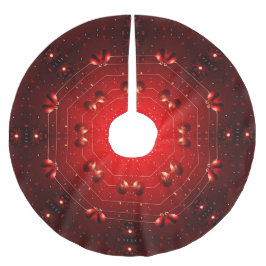 Saia Para Árvore De Natal De Poliéster Apoio de árvore de Natal decorativo vermelho