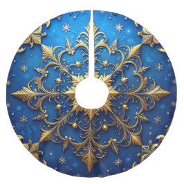 Saia Para Árvore De Natal De Poliéster Apoio de árvore decorativo azul