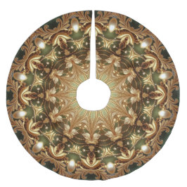 Saia Para Árvore De Natal De Poliéster Apoio de árvore decorativo dourado