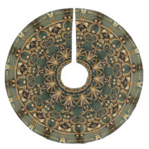 Apoio de árvore decorativo em verde dourado