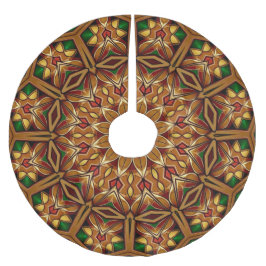 Saia Para Árvore De Natal De Poliéster Apoio de árvore decorativo em verde dourado
