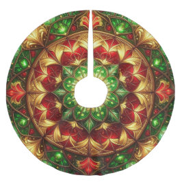 Saia Para Árvore De Natal De Poliéster Apoio de árvore decorativo vermelho dourado verde