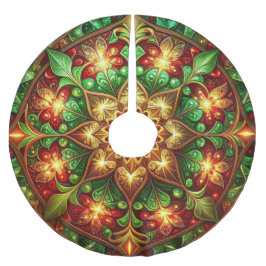 Saia Para Árvore De Natal De Poliéster Apoio de árvore decorativo vermelho dourado verde