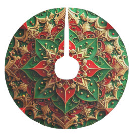 Saia Para Árvore De Natal De Poliéster Apoio de árvore decorativo vermelho dourado verde
