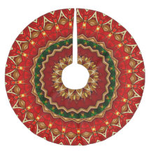 Apoio de árvore decorativo vermelho verde dourado