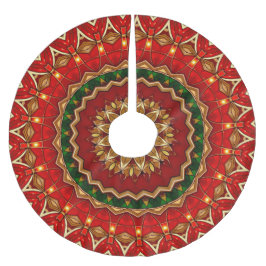Saia Para Árvore De Natal De Poliéster Apoio de árvore decorativo vermelho verde dourado