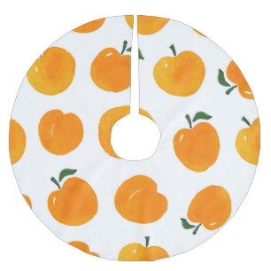 Saia Para Árvore De Natal De Poliéster Apricots Watercolor White Background Vintage