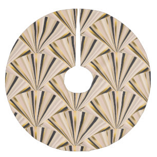 Saia Para Árvore De Natal De Poliéster Art Deco Scales: Glamor geométrico do Ouro