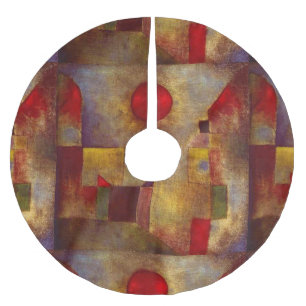 Saia Para Árvore De Natal De Poliéster Arte Abstrata Colorida Balão Vermelho Paul Klee