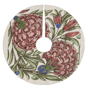 Saia Para Árvore De Natal De Poliéster Arte Antiguária do Azulejo Flor de Cravos