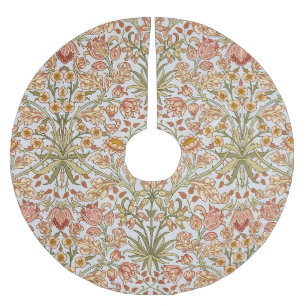 Saia Para Árvore De Natal De Poliéster Arte Botânica Floral de Jacinto de William Morris