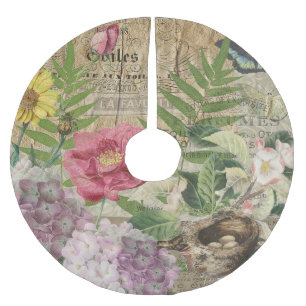 Saia Para Árvore De Natal De Poliéster Arte da Flor Floral do Ninho Floral