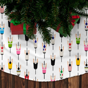 Saia Para Árvore De Natal De Poliéster Arte de Ilustração de Ciclistas Nacionais Colorido