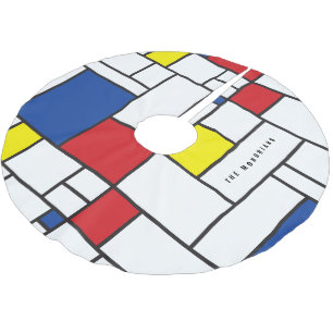 Saia Para Árvore De Natal De Poliéster Arte Moderna De Stijl Geométrica Minimalista Mondr