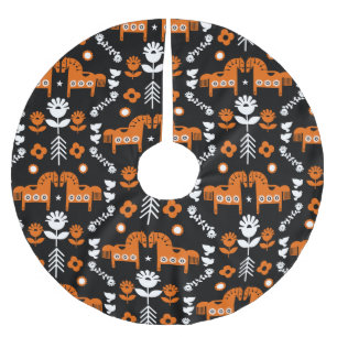 Saia Para Árvore De Natal De Poliéster Arte popular sobre cavalos escandinavos