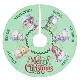 Saia Para Árvore De Natal De Poliéster Árvore de Natal Bonita Snowmen com Nomes