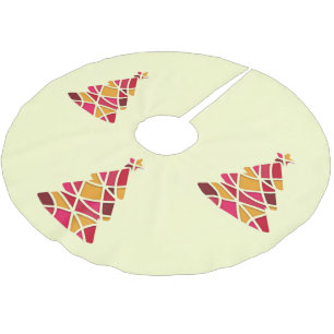 Saia Para Árvore De Natal De Poliéster Árvore de Natal de Na moda de Arte Moderna vermelh