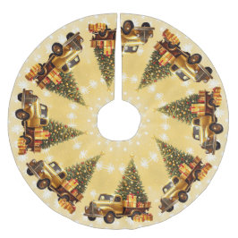 Saia Para Árvore De Natal De Poliéster Árvore de Natal Dourada, saia da árvore de caminhõ