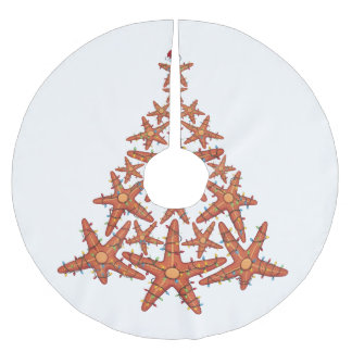 Saia Para Árvore De Natal De Poliéster Árvore de Natal Estrela do Mar Chapéu de Papai Noe