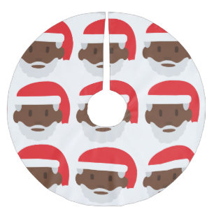 Saia Para Árvore De Natal De Poliéster árvore de natal negra santa claus emoji xmas