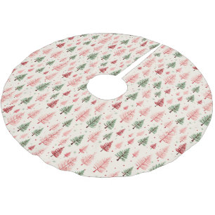 Saia Para Árvore De Natal De Poliéster Árvore de Natal Rosa Vintage