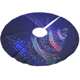 Saia Para Árvore De Natal De Poliéster Árvore de Natal SlipperyJoe digital translúcida ve