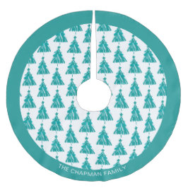 Saia Para Árvore De Natal De Poliéster Árvore de Natal Verde do Nome da Família Personali