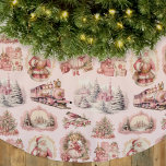 Saia Para Árvore De Natal De Poliéster Árvore de Natal Vitoriana Rosa Antiquada<br><div class="desc">Camiseta de Natal Vitoriana Antiquada Rosa, Vitoriana - Esta saia de árvore de Natal com escova de férias apresenta um padrão delicado, design, de cor-de-rosa claro, marfim, creme, rosa e antiga efêmera era vitoriana, efêmera e branca, ilustração temática de Natal, de ontem, sobre um fundo cor-de-rosa fraco e em pó....</div>