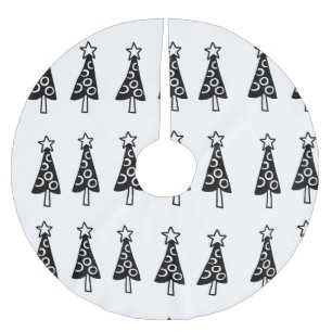 Saia Para Árvore De Natal De Poliéster Árvore natalícia - saia preta