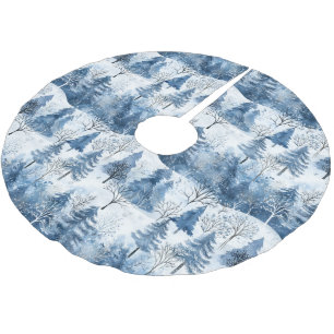 Saia Para Árvore De Natal De Poliéster Árvores de Natal Blue White Mountain
