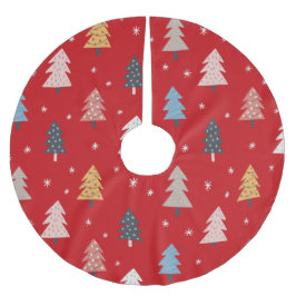 Saia Para Árvore De Natal De Poliéster Árvores de Natal coloridas decorações luzes retrô