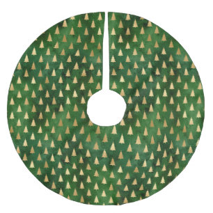 Saia Para Árvore De Natal De Poliéster Árvores de Natal, dourado verde russo