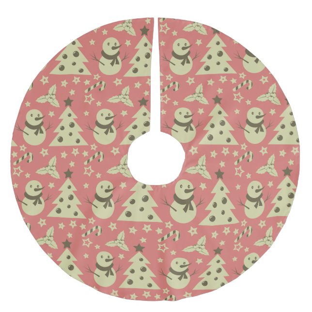 Saia Para Árvore De Natal De Poliéster Árvores de Natal holandesas (Frente)